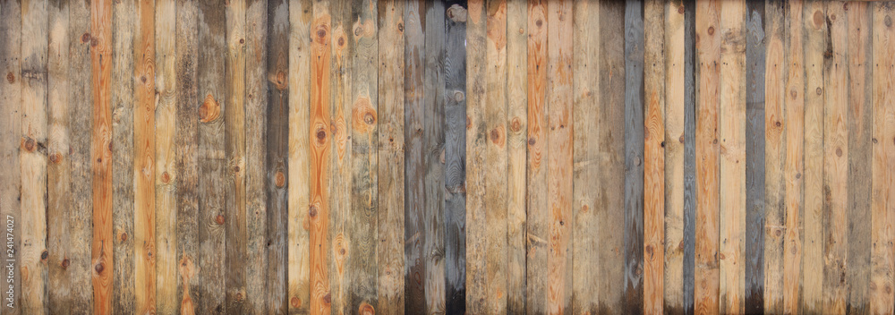 Brown wood colored plank wall texture background - obrazy, fototapety, plakaty 