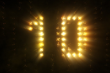 Countdown Lights Counter Floodlight Led Timer From 10 3d illustration