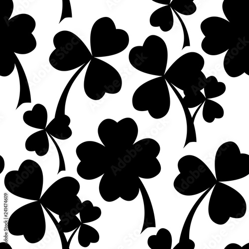 Clover leaves seamless pattern