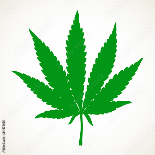 Hand drawn marijuana leaf