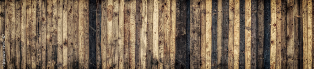 Fototapeta premium Brown wood colored plank wall texture background
