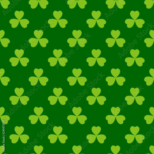 Green clover leaves seamless pattern