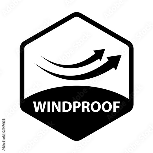 windproof black and white vector icons