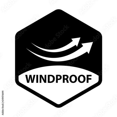 windproof black and white vector icons