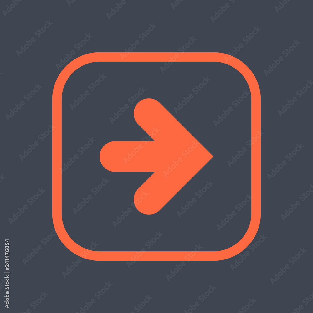 Arrow sign in a square icon. Web button is created in flat style. The design graphic element is saved as a vector illustration in the EPS file format. Arrow sign in a square icon. Web button is created in flat style. The design graphic element is saved as a vector illustration in the EPS file format.