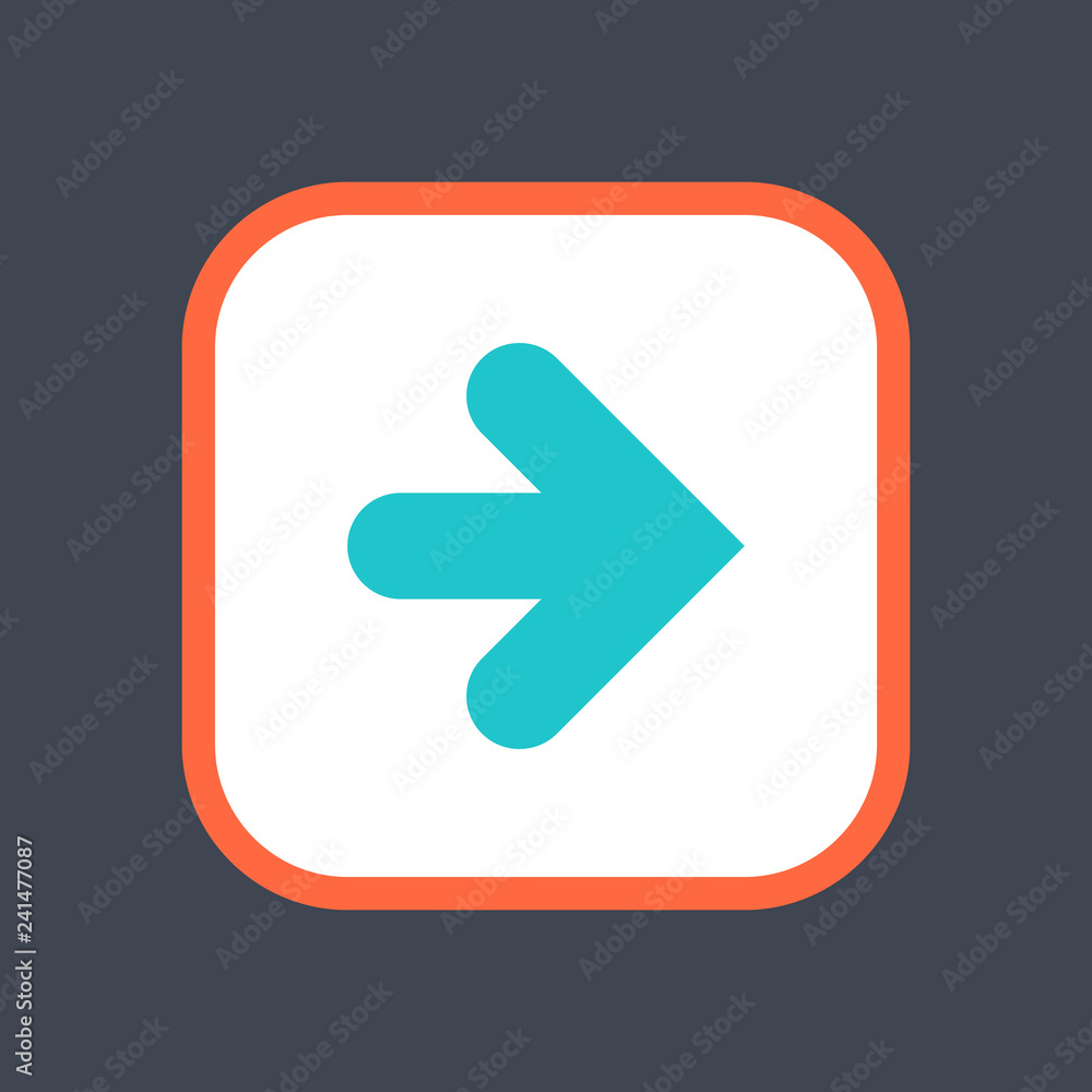 Arrow sign in a square icon. Web button is created in flat style. The design graphic element is saved as a vector illustration in the EPS file format. Arrow sign in a square icon. Web button is created in flat style. The design graphic element is saved as a vector illustration in the EPS file format.