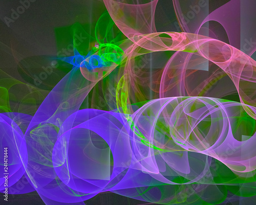 abstract digital fractal, magic design, party