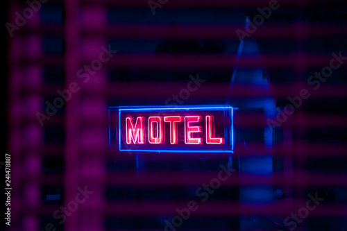 Neon motel sign photo