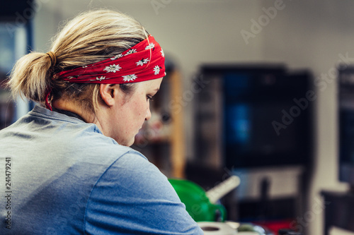 Female Chef Taking a Break from Meal Preparation - Frustrated, Worried, Concept of a Hard Working Person