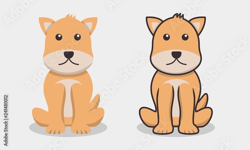 Dog vector illustration with flat design on isolated background 
