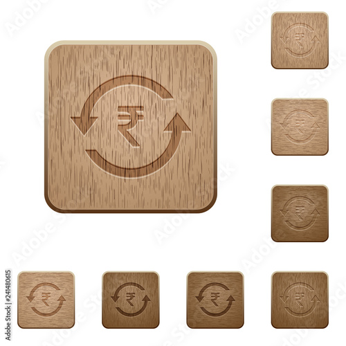 Rupee pay back wooden buttons