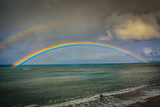 Hawaiian Rainbow over Kahana Beach in Maui, Hawaii