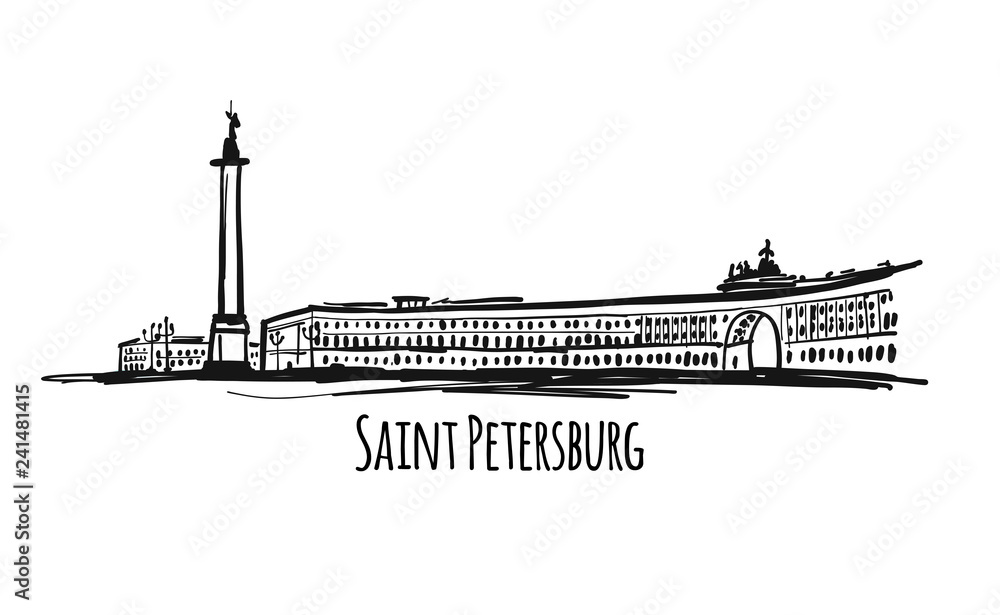 Obraz premium Saint Petersburg, Russia. Sketch for your design