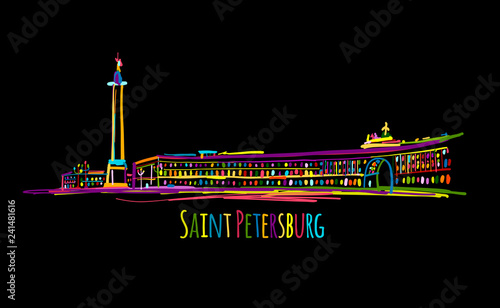 Saint Petersburg, Russia. Sketch for your design