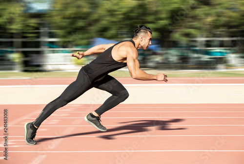 Man running fast