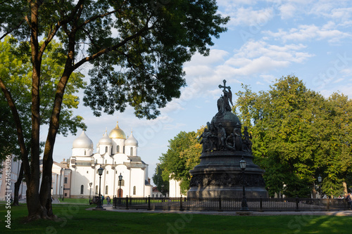Monument to the Thousand Years of Russia and Saint Sophia Cathedral. Veliky Novgorod.Veliky Novgorod, Russia