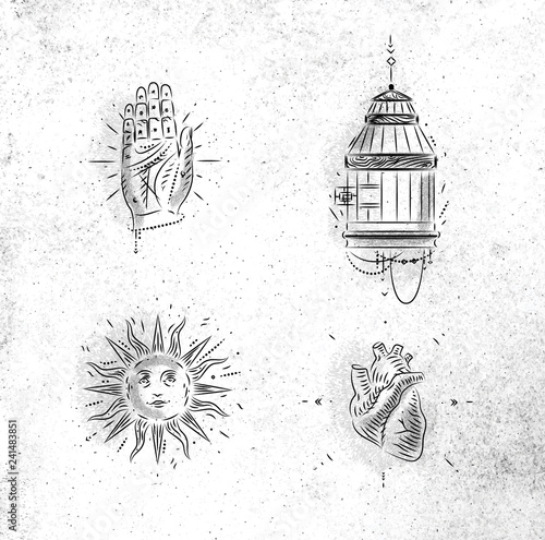 Magic and mystic signs bird cage