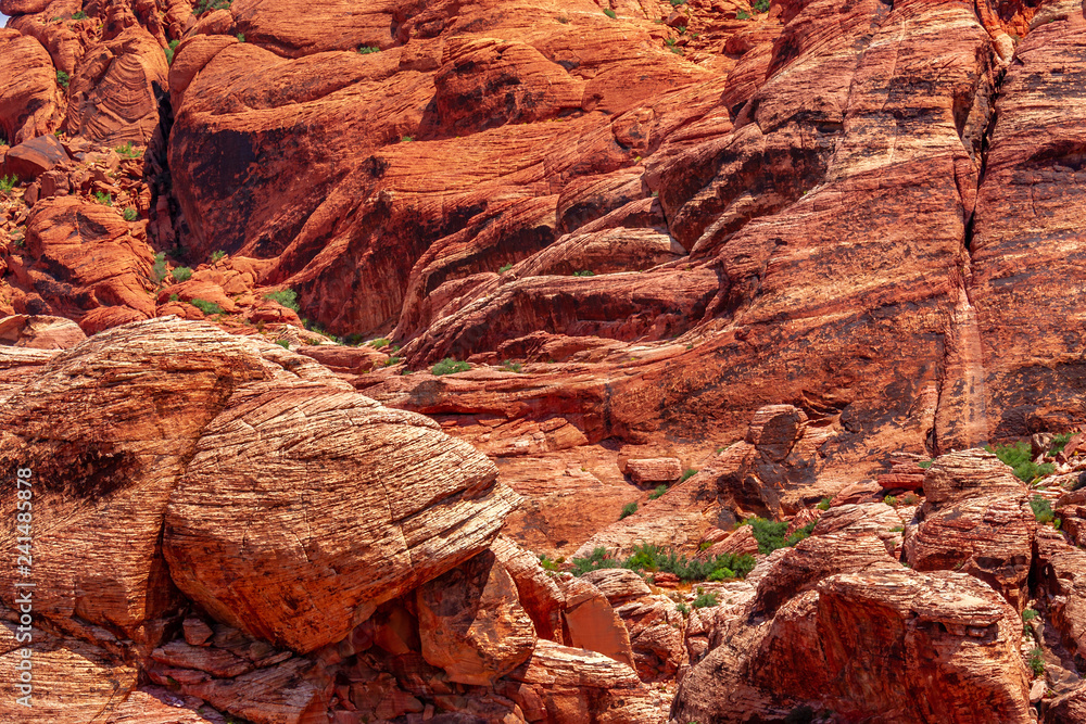 Canyon wall at Red Rock Canyon in Nevada, USA