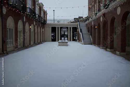 snow in the court yard