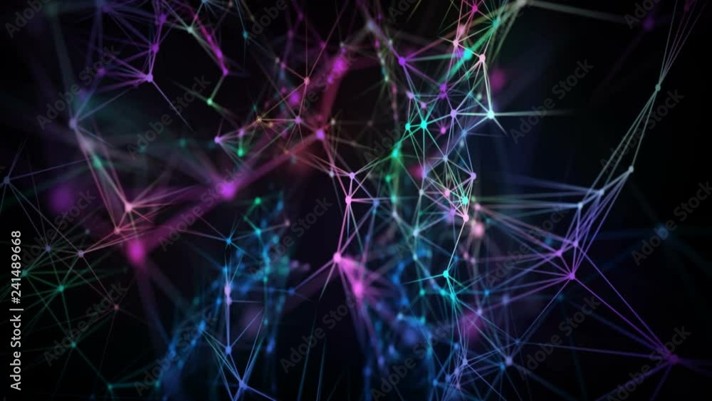 Abstract Futuristic Sci-Fi Polygonal Colored System Lines Motion Abstract Futuristic Sci-Fi Polygonal Colored System Lines Motion