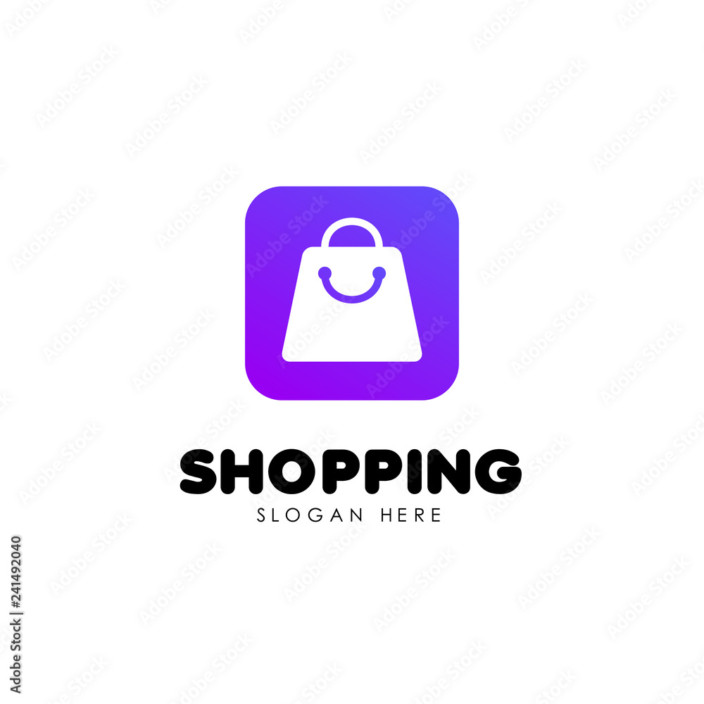 shopping logo design template. shopping bag icon design shopping logo design template. shopping bag icon design
