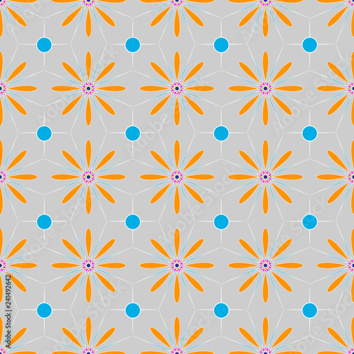 Multicolored Floral Ethnic geometric patterns colorful design for background or wallpaper. Abstract print.