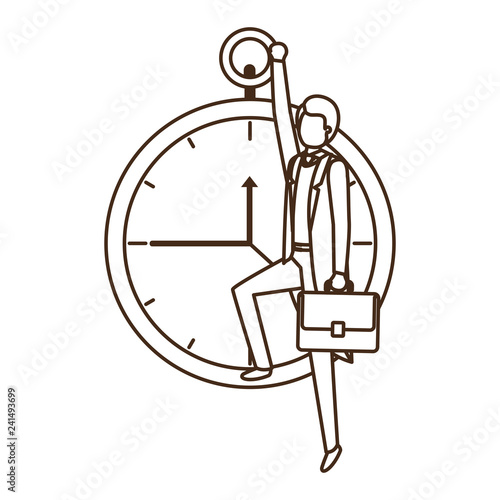 businessman with clock avatar character photo