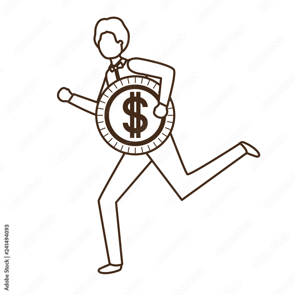 businessman with dollar sign avatar character businessman with dollar sign avatar character