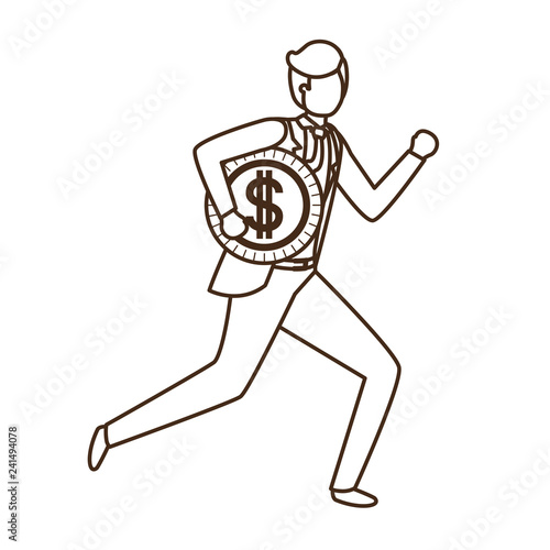 businessman with dollar sign avatar character photo