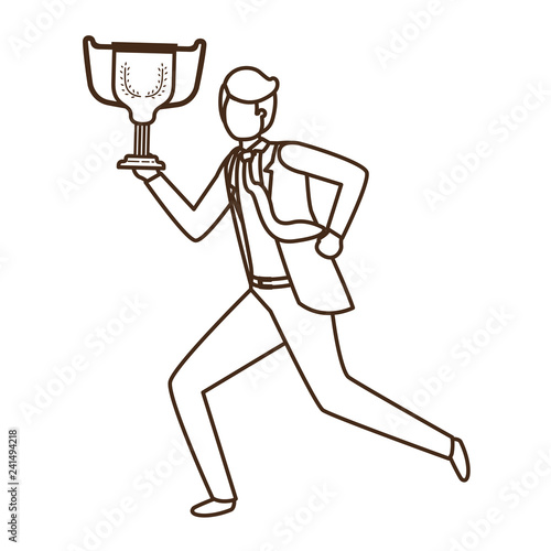 businessman with trophy avatar character