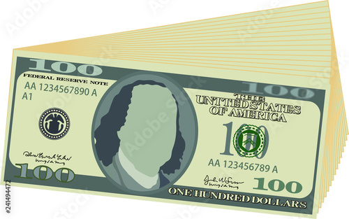 Bunch of 100 US dollar banknote
