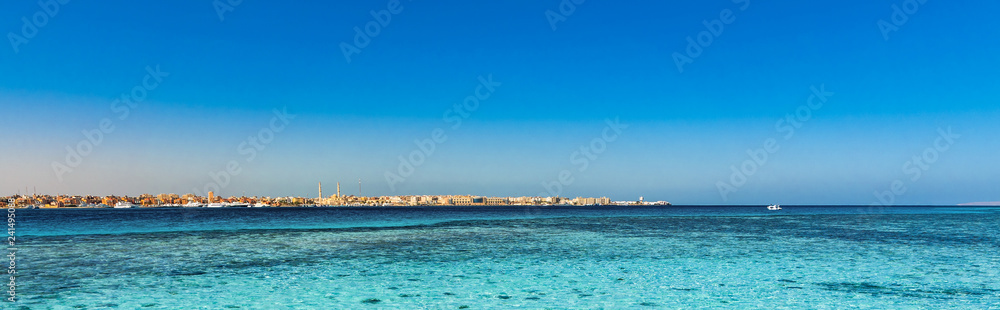 Sommer Meerblick Ägypten Hurghada Skyline 