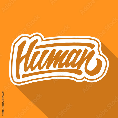 human lettering vector