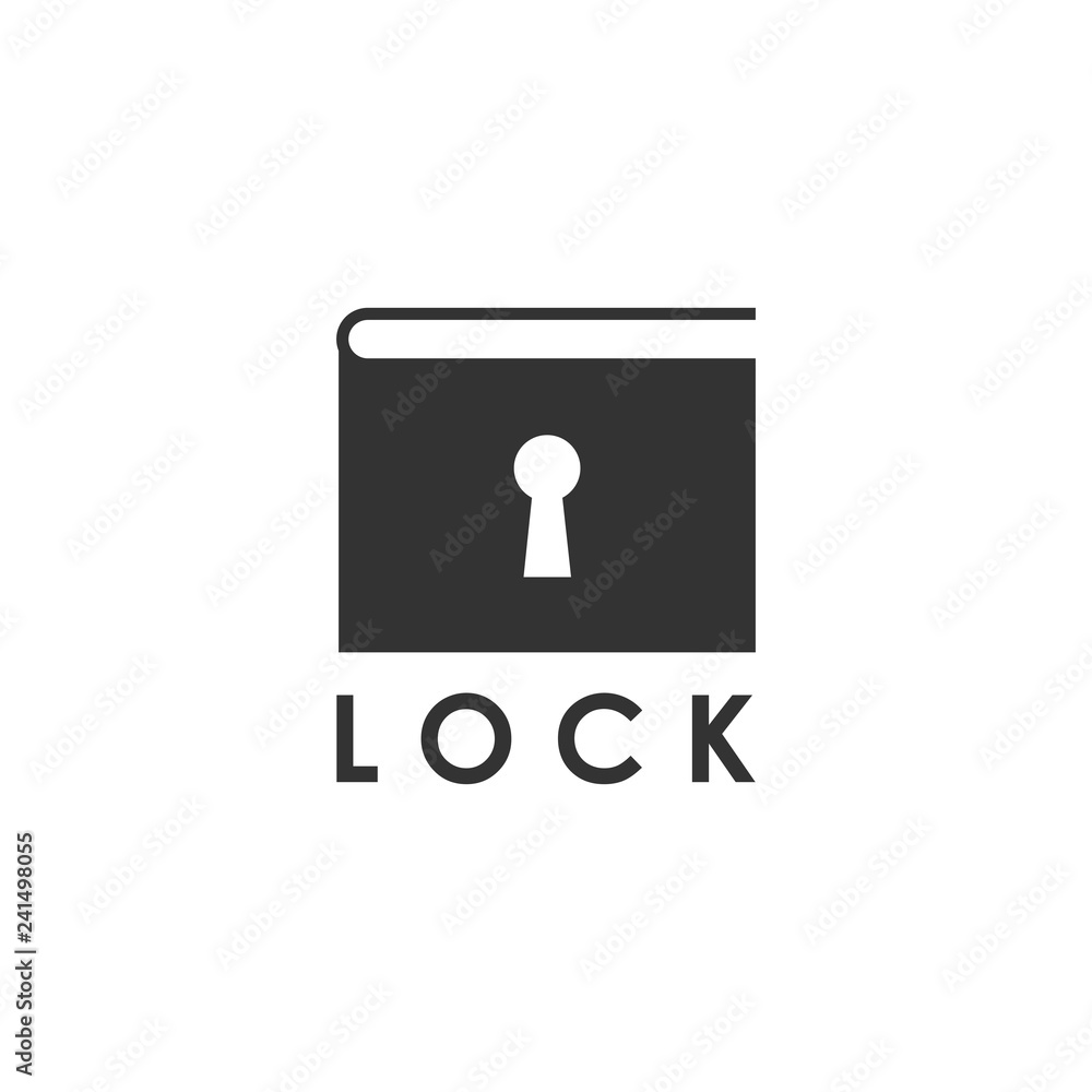 lock book logo template lock book logo template