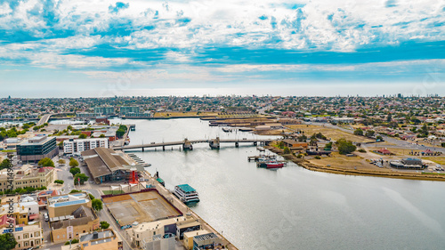 Drone view of Port Adelaide, South Australia