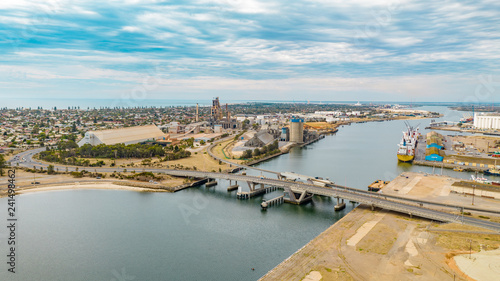 Drone view of Port Adelaide, South Australia