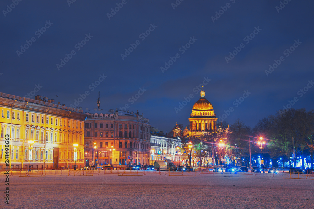 Petersburg is decorated for the new year. New Year tree on the palace square in St. Petersburg. New Year. Russia.