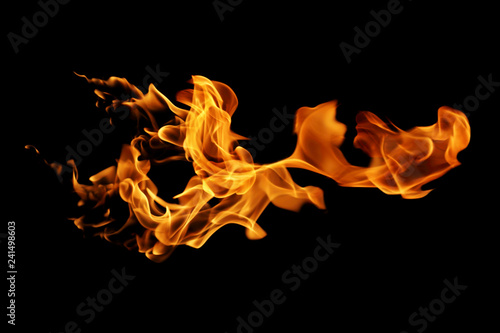 Fire flames isolated on black background. © modify260