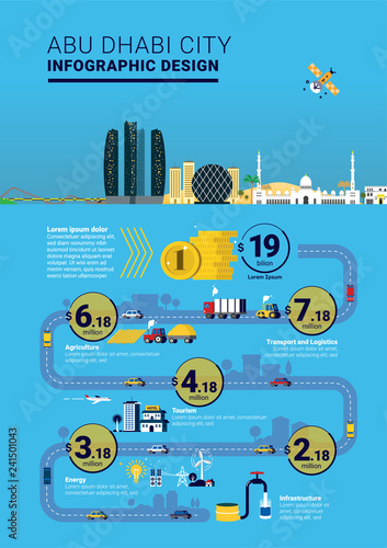 Abu Dhabi Infographic Template Design