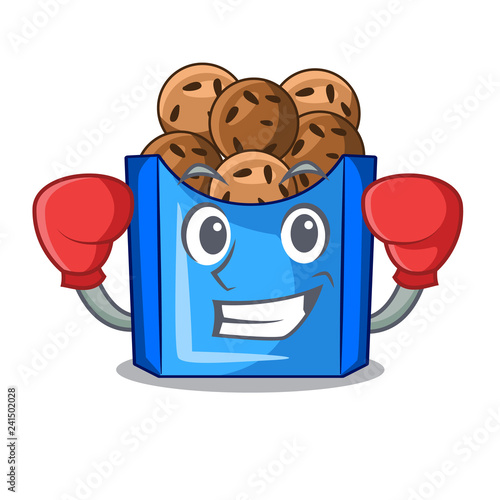 Boxing cartoon fried falafel is ready eat