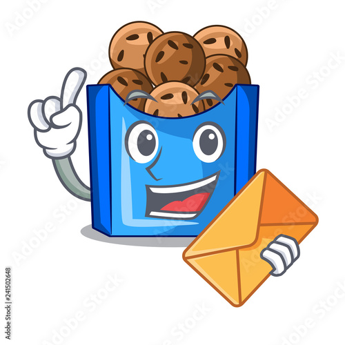 With envelope falafel in fried on teflon cartoon