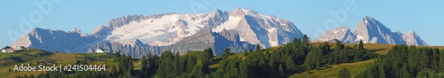 Landscape to the Marmolada and its glaciers during the summer