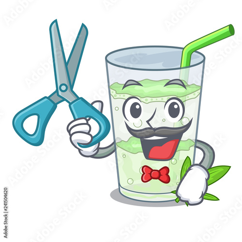 Barber fresh lassi bhang in glas cartoon