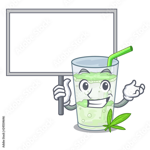Bring board fresh lassi bhang in glas cartoon