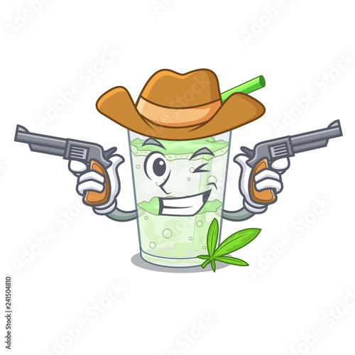 Cowboy fresh lassi bhang in glas cartoon