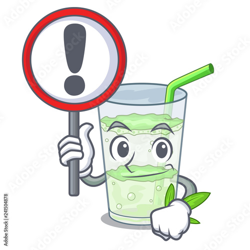 With sign fresh lassi bhang in glas cartoon