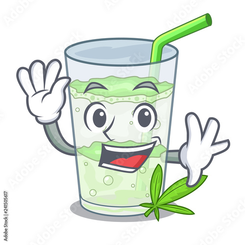 Waving Lassi juice bhang in botlo character