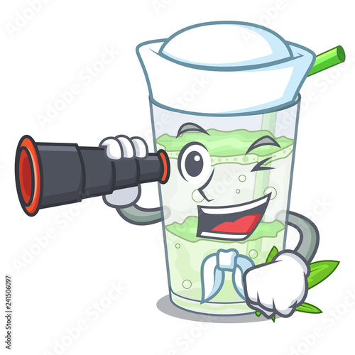Sailor with binocular water lassi bhang in character cup
