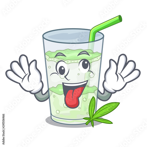 Crazy juice lassi bhang isolated on mascot