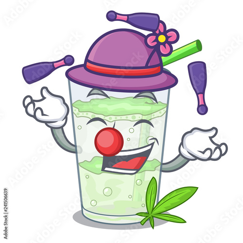 Juggling juice lassi bhang isolated on mascot
